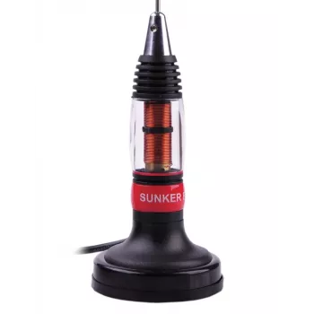 PEIYING Sunker Elite CB 119 CB-Antenne mit Magnet, 26.960-27.400 MHz, 100W, 50 Ohm, 65cm, PL-259, RG-58 4m