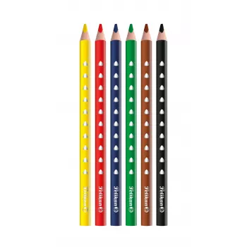 Pelikan 700610 Buntstifte 6er-Set (Schwarz, Braun, Grün, Rot, Violett, Gelb)