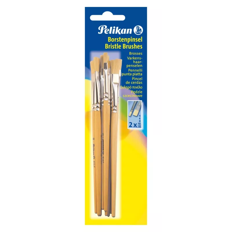 Pelikan 720409 Flachpinsel Größe 9, Silber, 10 Stück