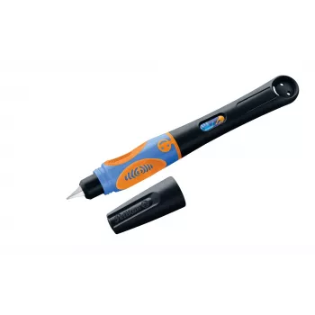 Pelikan griffix® Füllfederhalter für Linkshänder - Neon Schwarz - Blaue Tinte - Patronensystem - Kunststoffgehäuse - Edelstahlfeder - Linkshänder (820356)