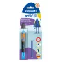 Pelikan griffix® Füllfederhalter für Linkshänder - Neon Schwarz - Blaue Tinte - Patronensystem - Kunststoffgehäuse - Edelstahlfeder - Linkshänder (820356)