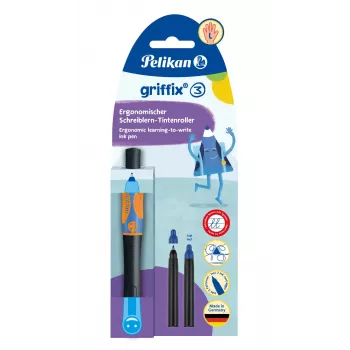 Pelikan griffix Neon Black Linkshänder-Rollerball-Stift - Pink 821018