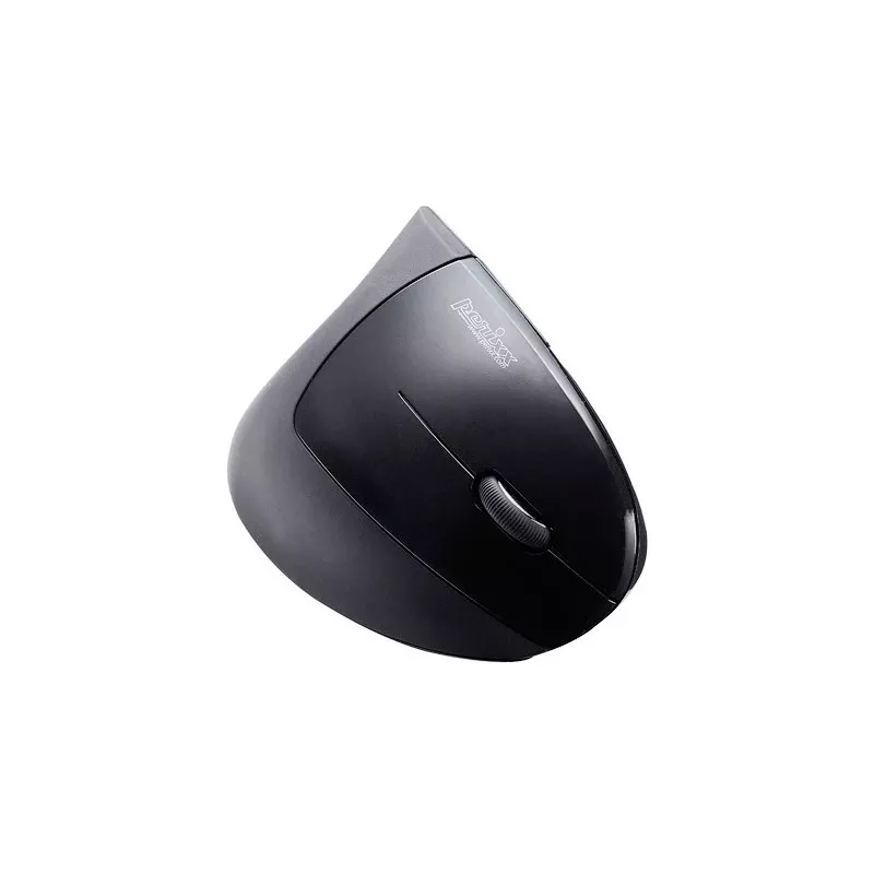 Perixx PERIMICE-713 Kabellose Ergonomische Vertikale Maus, Rechtshänder, Optisch, 2000 DPI, 2,4 GHz, Nano-Empfänger, Schwarz