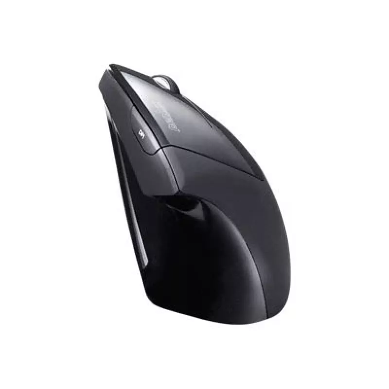 Perixx PERIMICE-713 Kabellose Ergonomische Vertikale Maus, Rechtshänder, Optisch, 2000 DPI, 2,4 GHz, Nano-Empfänger, Schwarz