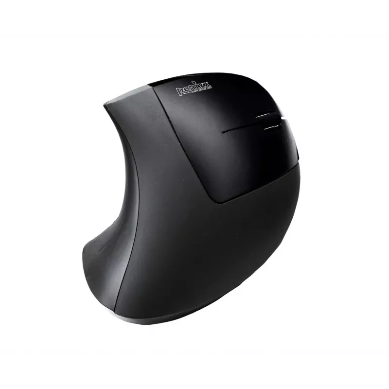 Perixx PERIMICE-713 Kabellose Ergonomische Vertikale Maus, Rechtshänder, Optisch, 2000 DPI, 2,4 GHz, Nano-Empfänger, Schwarz