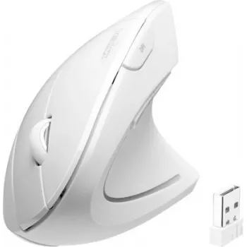 Perixx PERIMICE-713 Kabellose Ergonomische Vertikale Maus, Weiß, 6 Tasten, Einstellbare 1000/1500/2000 DPI, 2,4 GHz, Rechtshänder 11937