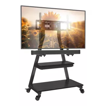 Perlegear PGFS08-US Vollbeweglicher TV-Wandhalterung für 43-80 Zoll Fernseher, Doppelte Gelenkarme, 60 kg Kapazität, Schwarz