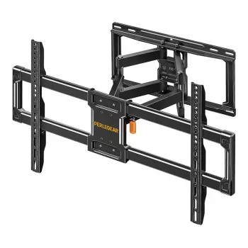 Perlegear PGLF12-EU Vollbeweglicher TV-Wandhalterung für 42-82 Zoll Fernseher, 60 kg Kapazität, Schwarz