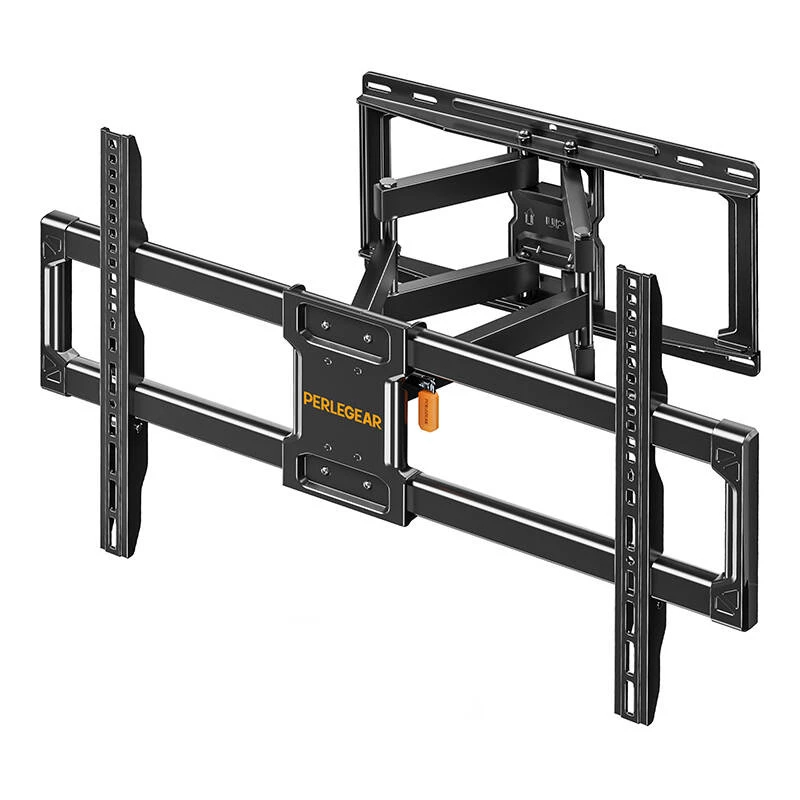 Perlegear PGLF12-EU Vollbeweglicher TV-Wandhalterung für 42-82 Zoll Fernseher, 60 kg Kapazität, Schwarz