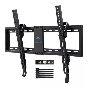 PERLESMITH PSLTK1 Vollbeweglicher TV-Wandhalterung für 37-82 Zoll Fernseher, Doppelte Schwenkarme, 60 kg Tragfähigkeit, VESA 200x100 bis 600x400, Schwarz