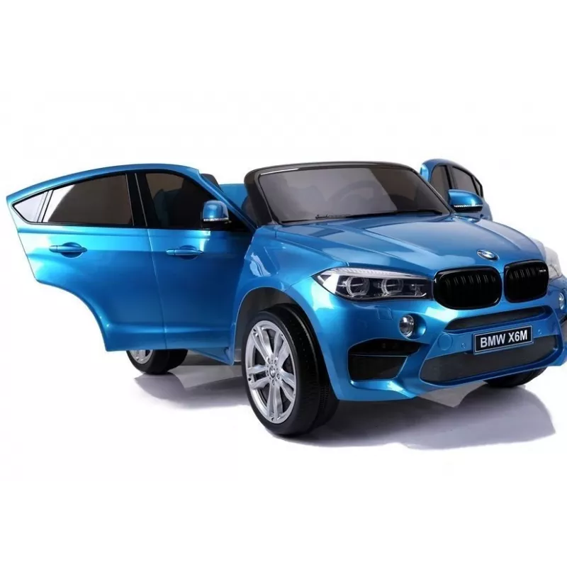 PETMEX Batteriebetriebenes Kinderauto BMW X6M Blau Lackiert