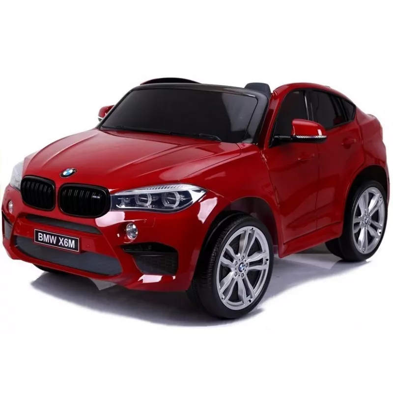 PETMEX Batteriebetriebenes Auto Neuer BMW X6M SUV LED-Leuchten MP3 Rot Lackiert