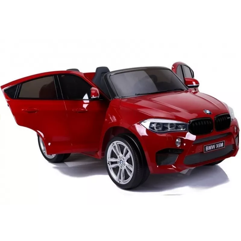 PETMEX Batteriebetriebenes Auto Neuer BMW X6M SUV LED-Leuchten MP3 Rot Lackiert