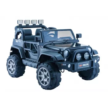 PETMEX Batteriebetriebener Jeep HP012 für Kinder mit LED-Leuchten und MP3, Schwarz