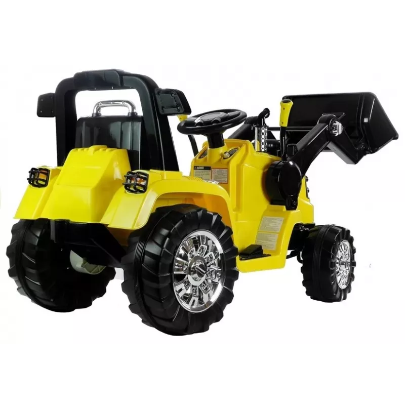 PETMEX ZP1005 Kinder-Elektro-Traktor-Bagger mit beweglicher Schaufel, Gelb