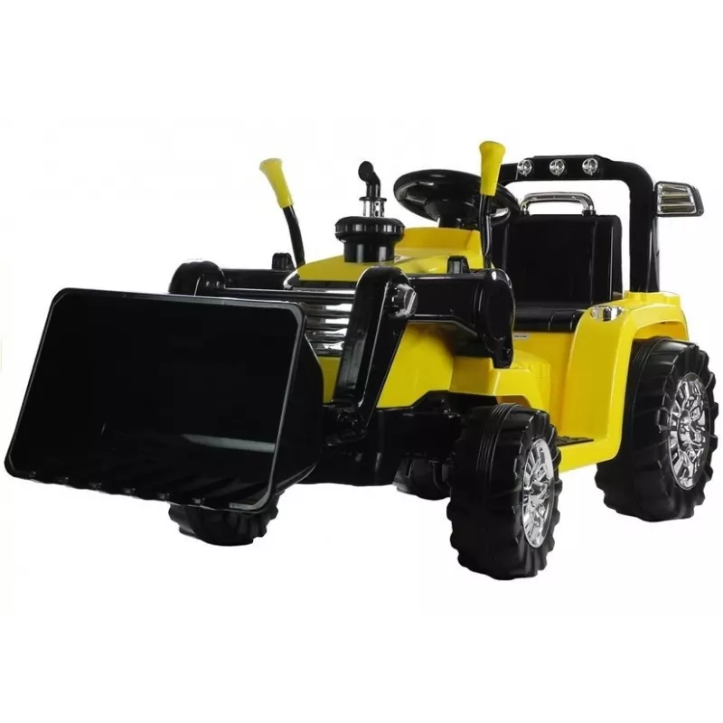 PETMEX ZP1005 Kinder-Elektro-Traktor-Bagger mit beweglicher Schaufel, Gelb