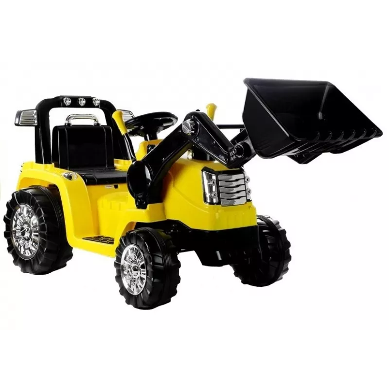 PETMEX ZP1005 Kinder-Elektro-Traktor-Bagger mit beweglicher Schaufel, Gelb