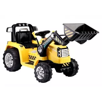PETMEX ZP1005 Kinder-Elektro-Traktor-Bagger mit beweglicher Schaufel, Gelb
