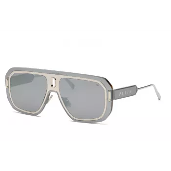 PHILIPP PLEIN MAN SPP050-99579X Sonnenbrille Schwarz Acetat Graues Glas 57mm