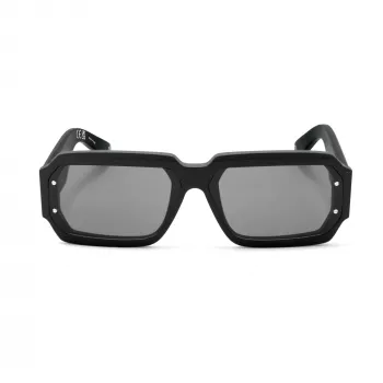 PHILIPP PLEIN MAN SPP150-670703 Sonnenbrille Rechteckig Schwarzer Rahmen Graue Gläser 67/11/145 mm