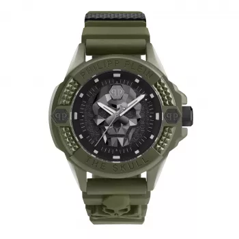 Philipp Plein Herren Automatische Skelettuhr PWUBA0423 44mm Schwarzes Silikon