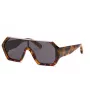 Philipp Plein Herren-Sonnenbrille SPP047990728 - Schwarzer Acetat-Rahmen, graue Polycarbonat-Gläser, UV400-Schutz