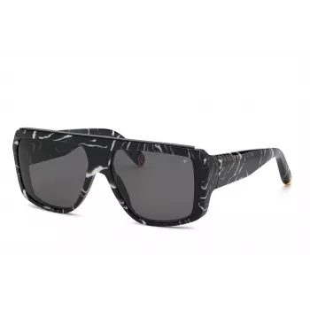PHILIPP PLEIN Herren-Sonnenbrille SPP074640Z212 Pilot Schwarz/Grau 64/15/145 mm