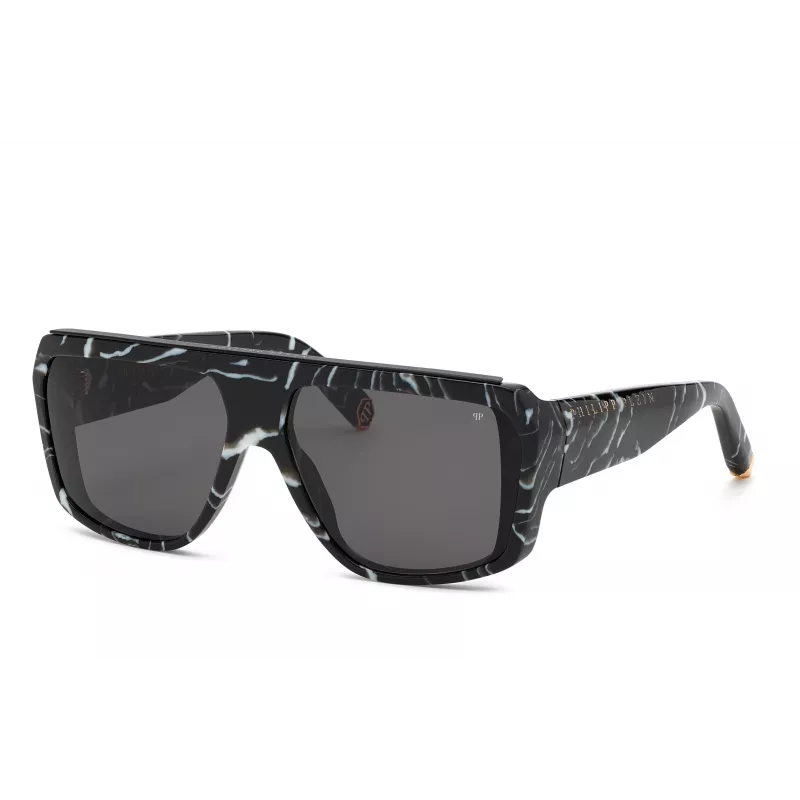 PHILIPP PLEIN Herren-Sonnenbrille SPP074640Z212 Pilot Schwarz/Grau 64/15/145 mm