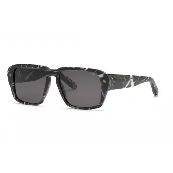 Philipp Plein Herren-Sonnenbrille SPP081-550Z21 Schwarz/Grau 55/17/145 mm