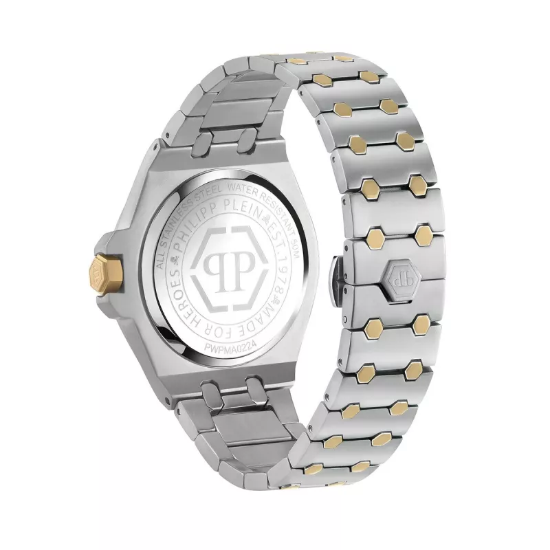 Philipp Plein Herrenuhr PWPMA0224 43mm schwarzes Zifferblatt Silikonarmband