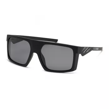 PHILIPP PLEIN SPORT Herren-Sonnenbrille SSP009-58U28P - Rechteckiger Vollrandrahmen, graue Gläser, UV400-Schutz