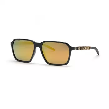 Philipp Plein Sport Herren-Sonnenbrille SSP012-59Z42P - Schwarzer Acetat-Rahmen, graue polarisierte Gläser, 59/16/145 mm