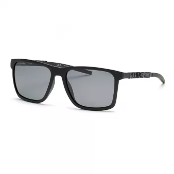 Philipp Plein Sport Herren-Sonnenbrille SSP013-58U28P - Schwarzer Acetatrahmen, graue polarisierte Gläser, 58/17/145 mm