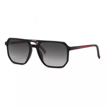 Philipp Plein Sport Herren-Sonnenbrille SSP032-580703 - Schwarzer Rahmen, Graue Gläser - 58/19/145 mm