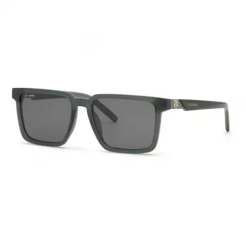 Philipp Plein Sport Herren-Sonnenbrille SSP034-566S8M Schwarz/Grau Rechteckig Verspiegelt