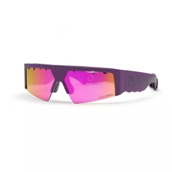 Philipp Plein Sport SSP006-71GEAV Herren-Sonnenbrille, Schwarzer Rahmen, Graue Gläser, 71/12/130 mm