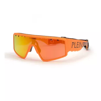 PHILIPP PLEIN SPORT SSP007-99B55A Herren-Sonnenbrille - Schwarzer Rahmen, graue Gläser, UV400