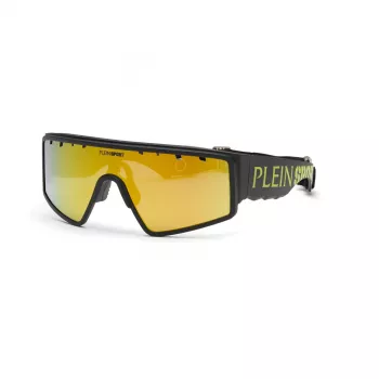 PHILIPP PLEIN SPORT SSP007-99U28G Herren-Sportsonnenbrille, rechteckig, Wrap-Around, Vollrand, UV400-Schutz, 99 mm Glas, 130 mm Bügel