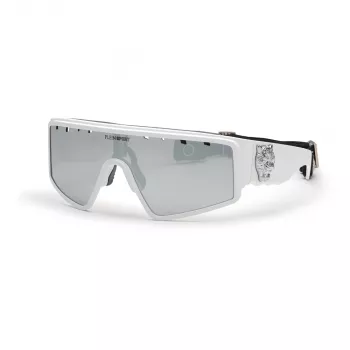 Philipp Plein Sport SSP007V995WWX Herren-Sonnenbrille - Schwarzer Rahmen, Rauchgraue Gläser
