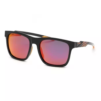 Philipp Plein Sport SSP010-56Z42P Herren Rechteckige Sonnenbrille - Schwarzer Rahmen Graue Polarisierte Gläser 56/19/135 mm