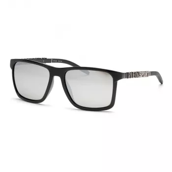 PHILIPP PLEIN SPORT SSP013-58Z42Z Herren-Sonnenbrille - Schwarzer Acetatrahmen, graue Polycarbonatgläser, 58/17/145 mm