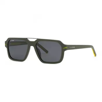Philipp Plein Sport SSP036-57NVNP Herren-Rechteck-Sonnenbrille Navy Blau Smoke Grey 57/17/150 mm