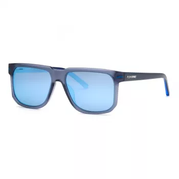 Philipp Plein Sport SSP037-59UA1P Herren-Sonnenbrille - Glänzender schwarzer Acetatrahmen, rauchgraue Polycarbonatgläser, 59/16/150 mm