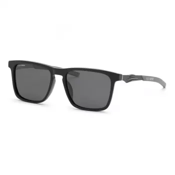 PHILIPP PLEIN SPORT SSP038-57700P Herren Polarized Sonnenbrille, Schwarzer Rahmen, Graue Gläser, 57/18/145 mm