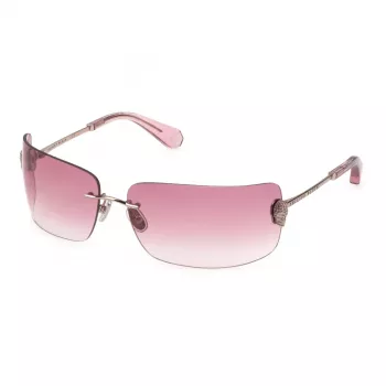 Philipp Plein SPP027V950A39 Damen eckige Sonnenbrille - Schwarzer Acetatrahmen graue Gläser 95mm