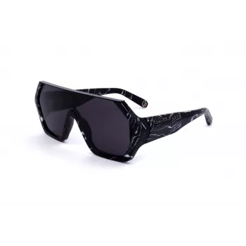 Philipp Plein SPP047-0Z21 Herren-Sonnenbrille Schwarzer Rahmen Graue Gläser 99mm