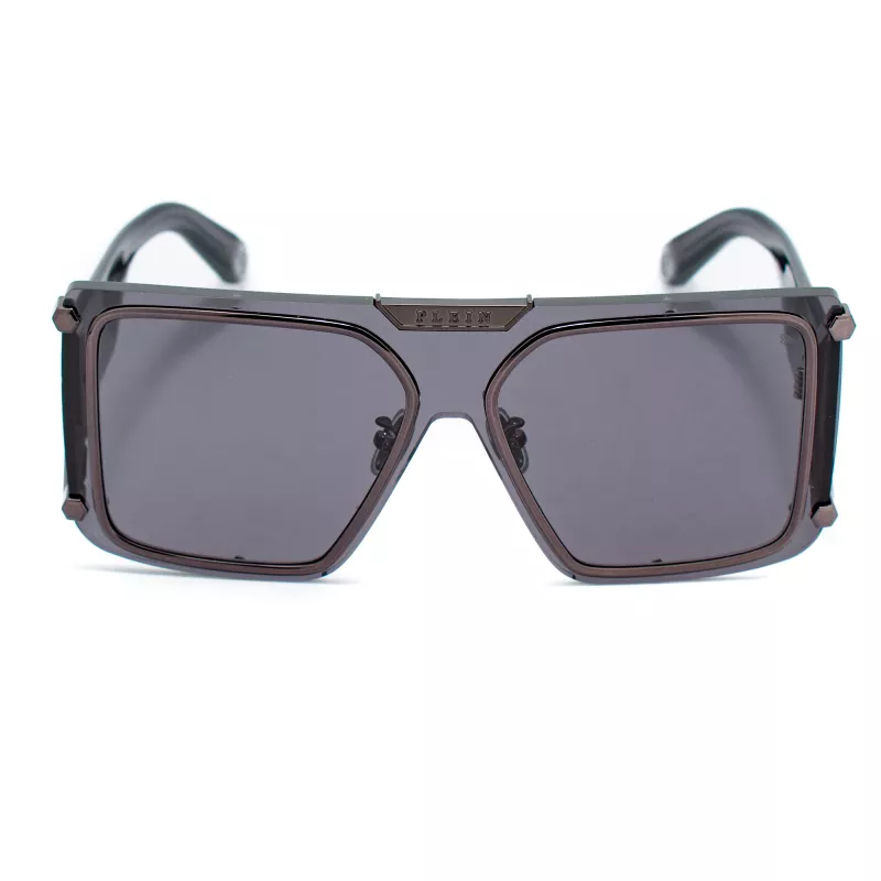 Philipp Plein SPP096M990I86 Herren-Sonnenbrille Pilot Aviator Metall Schwarz Grau Verlauf UV400 99mm