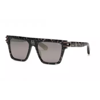 Philipp Plein SPP108V56721X Unisex Sonnenbrille Schwarz/Grau 56/19/145 mm