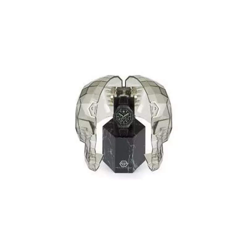 Philipp Plein The $keleton Herren Automatikuhr PWPRA0624 46mm Edelstahl Schwarzes Silikon