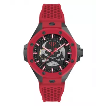 Philipp Plein The $kull King Herren-Quarzuhr PWPFA0524 44 mm Schwarzes Silikon